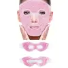 Terapi Jel Boncuklu Yüz Ve Göz Maskesi Seti Pembe Sıcak Ve Soğuk Kullanım