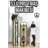 Tıraş Makinesi Üç Başlıklı Saç Sakal ve Vücut Tıraşına Uygun