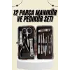 Tırnak Bakımı Tırnak Makası Profesyonel 12 Parça El Ayak Manikür Pedikür Seti