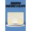 Touchpad Tüm Cihazlara Uyumlu Bluetooth Klavye Touchpad Slim Kablosuz Wifi Q Klavye