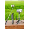 Tripod Kablosuz Bluetooth Bağlantılı Selfie Çubuğu 360 Derece Dönebilen
