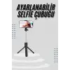 Tripod Selfie Çubuğu Bluetooth Kumandalı Kablosuz Led Işıklı