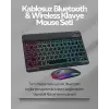 Tüm Cihazlarla Uyumlu RGB Işıklı Kablosuz Klavye ve Mouse Seti