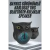 TWS Bluetooth Hoparlör Baykuş Tasarımlı Taşınabilir RGB Işıklı Uzun Pil Ömrü
