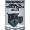 TWS Bluetooth Hoparlör Baykuş Tasarımlı Taşınabilir RGB Işıklı Uzun Pil Ömrü