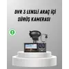 Üç Kameralı Araç DVR Full HD Gece Görüşlü ve 2 inç IPS Ekranlı