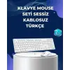 USB Alıcılı Kablosuz Klavye Mouse - Geniş Uyumluluk, Sessiz Tuşlar