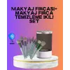 USB Şarjlı Makyaj Fırçası Temizleyici + Profesyonel Fırça Seti