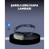 USB Şarjlı Mini LED KAFA Feneri 50m Odak 150m Geniş Aydınlatm