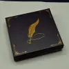 Yaprak Desenli Mor Deri Defter Ve Metal Roller Kalem Seti