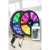 Yeni Nesil RGB Işıklı 10Metre Şerit Led Kumandalı Şarj Edilebilir