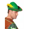 Yeşil Renk Robin Hood Şapkası Sarı Tüylü