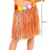 Yetişkin ve Çocuk Uyumlu Turuncu Renk Püsküllü Hawaii Luau Hula Etek 40 cm