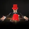 Yetişkinler İçin Kırmızı Renk Ringmaster Sihirbaz Şapkası Fötr Şapka 15 cm