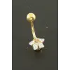 Yıldız Zirkon Taşlı Çelik Piercing 1 Adet