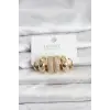 Zirkon Taşlı Pirinç Gold Renk Halka Kadın Küpe Seti