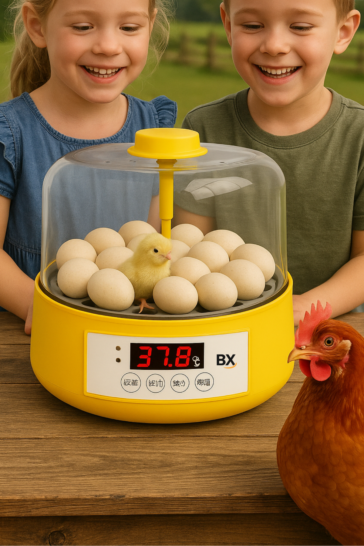 Tam Otomatik Ev Tipi Kuluçka Makinesi Isı ve Nem Ayarlı Gün Sayaçlı