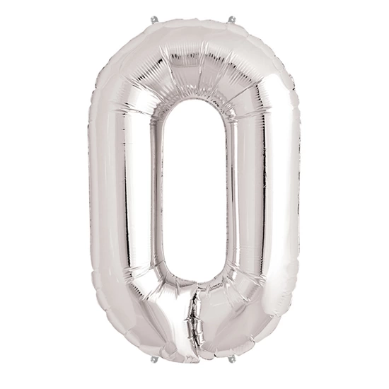 0 Rakam Folyo Balon Gümüş 40 inç