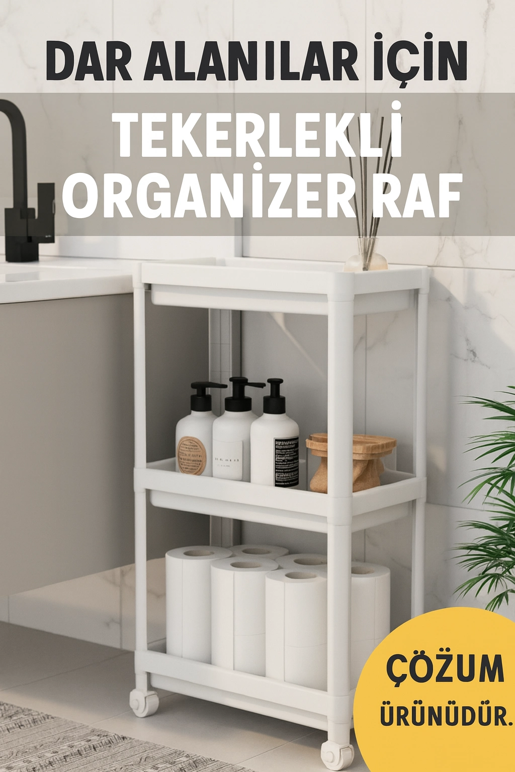 Çok Amaçlı Tekerlekli Raf Arabası – Dar Alanlar İçin Pratik Depolama Çözümü