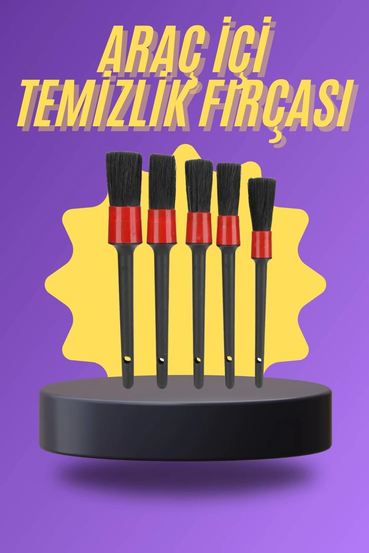 5 Parça Araç İçi Temizlik Fırçası Araç İçi-Dışı Temizleme Fırça Seti