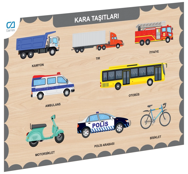 675 CAAHS-3200 CA GAMES AHŞAP KARA TAŞITLARI BUL-TAK