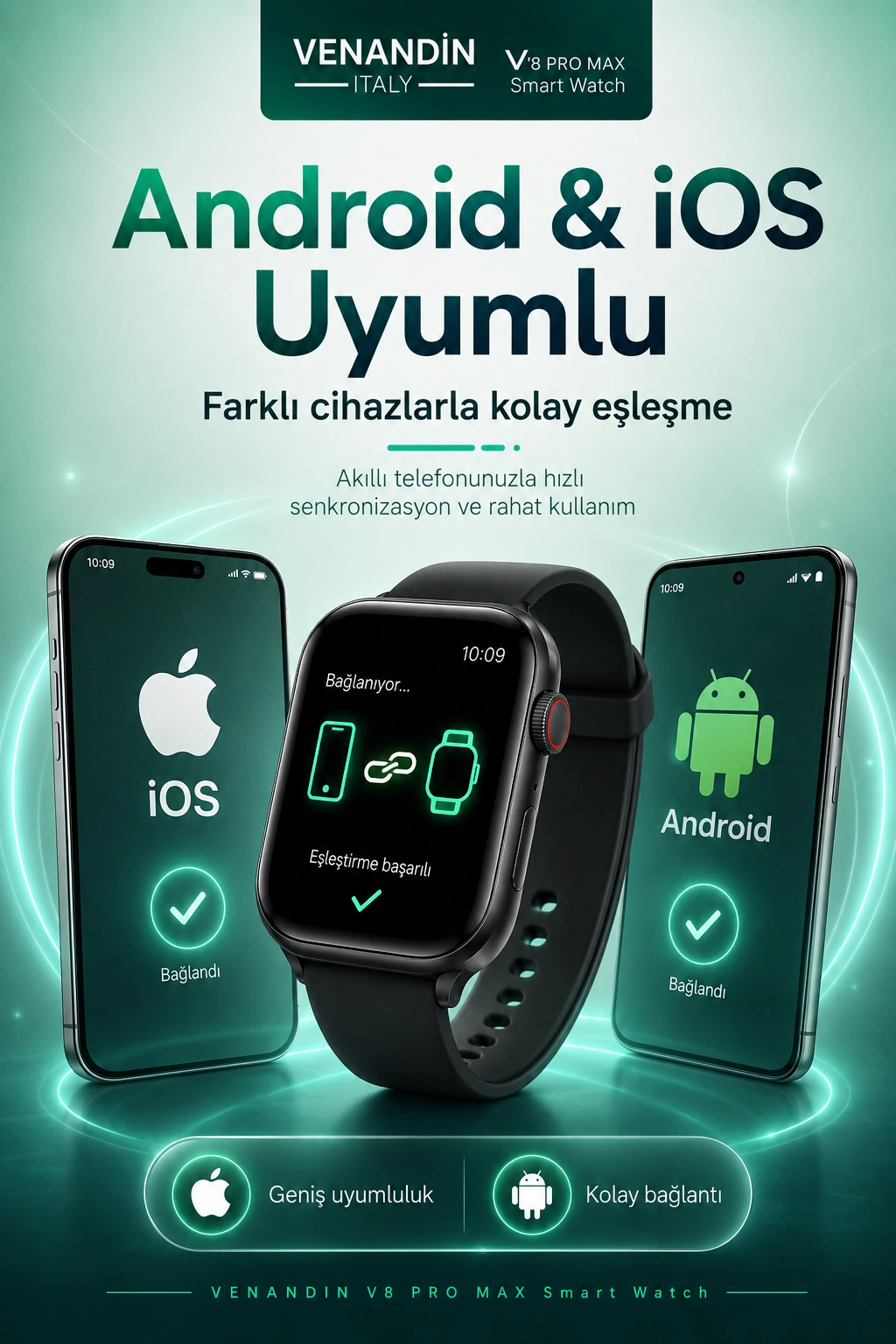 Çoklu Uygulama Destekli Bluetooth Akıllı Saat Dokunmatik Ekranlı Bildirim Özellikli