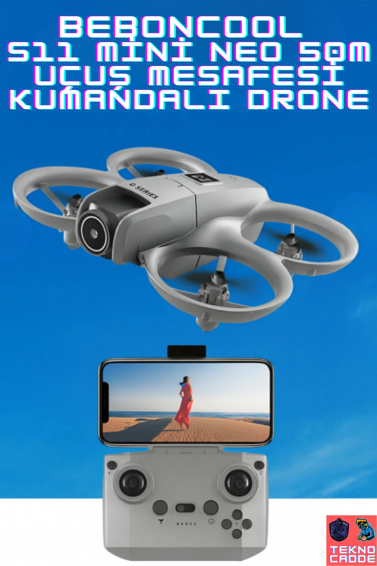 Kompakt Kumandalı Drone, 50 Metre Uçuş Mesafesi ve 480P Kamera Özelliği ile Gri Renk Seçeneği