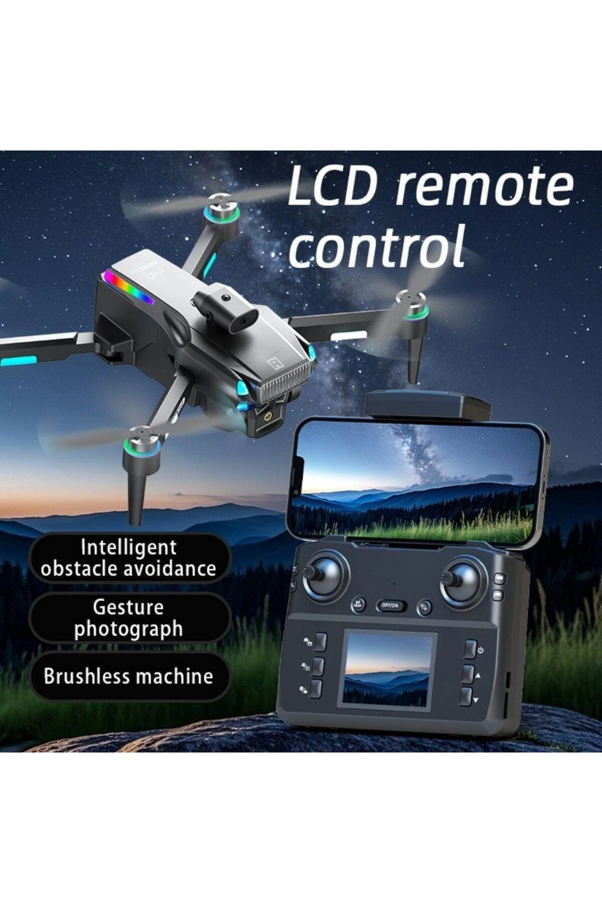 Amatör 4K Kameralı Akıllı Engel Kaçınmalı Beni Takip Et Özellikli SH Kaydı Gerektirmeyen Drone
