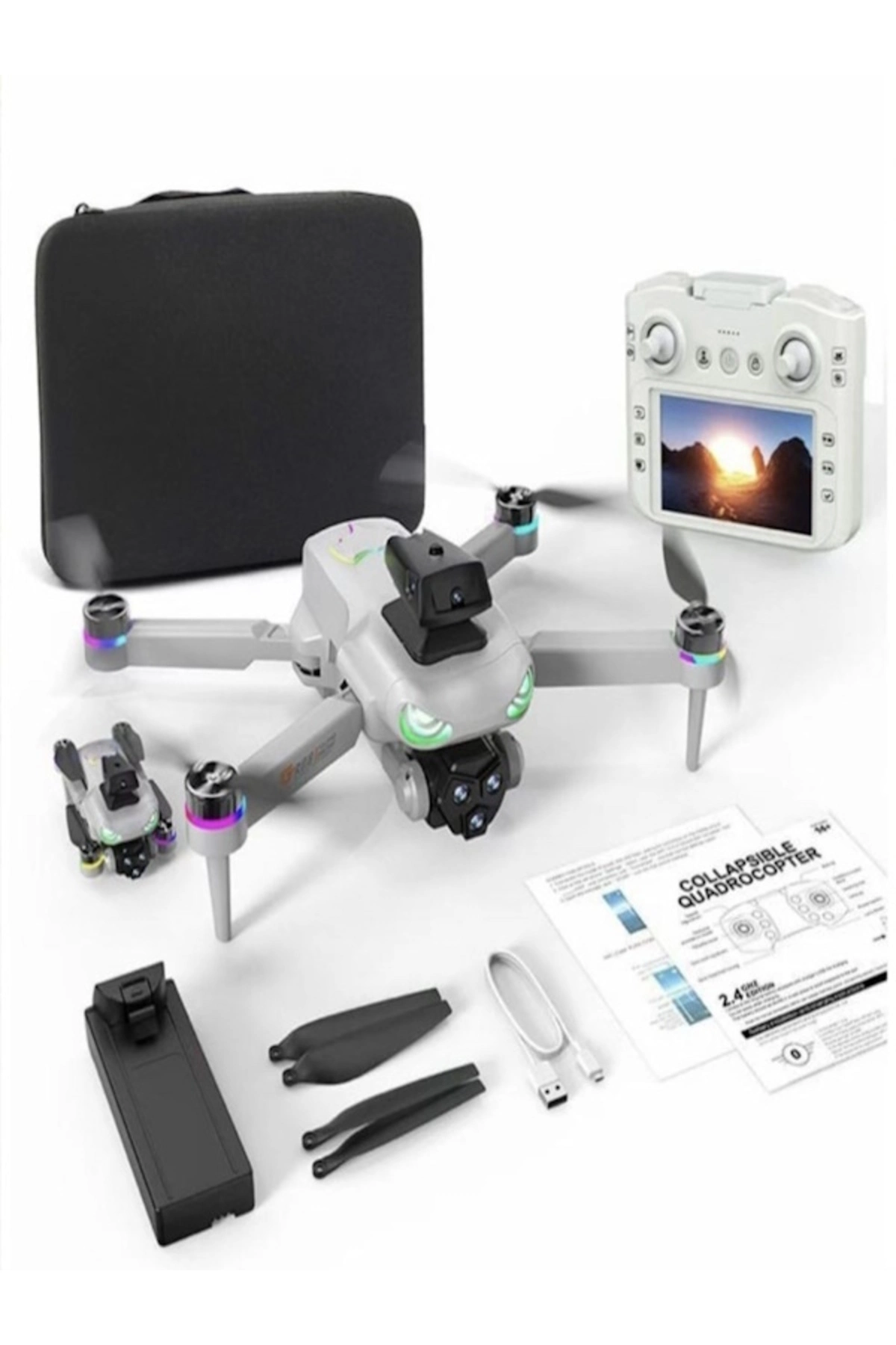 SH Kaydı Gerektirmeyen 4K Kamera GPS Beni Takip Et Özellikli Siyah Uzaktan Kumandalı Quadcopter