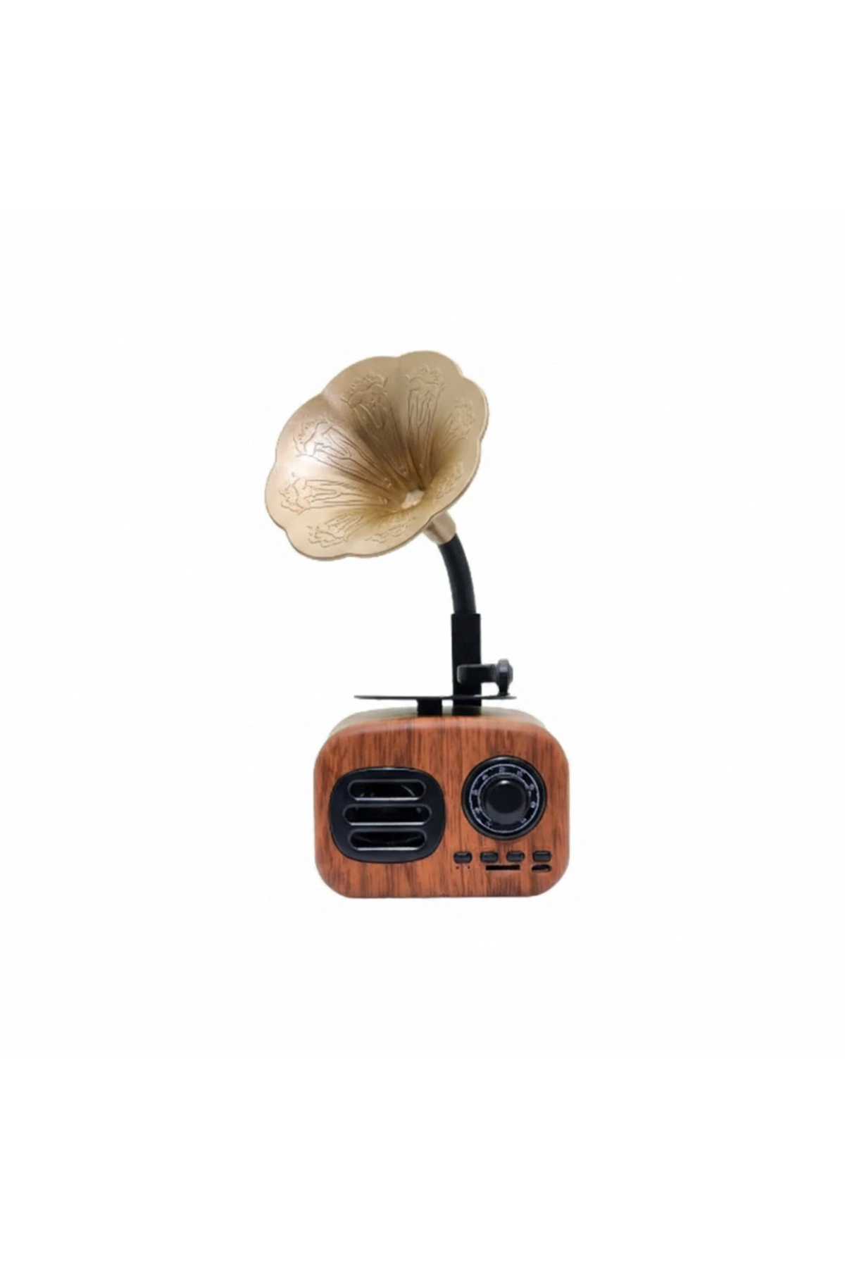 Ahşap Kaplamalı Nostaljik Mini Bluetooth Hoparlör, USB ve SD Kart Girişli, Şarj Edilebilir