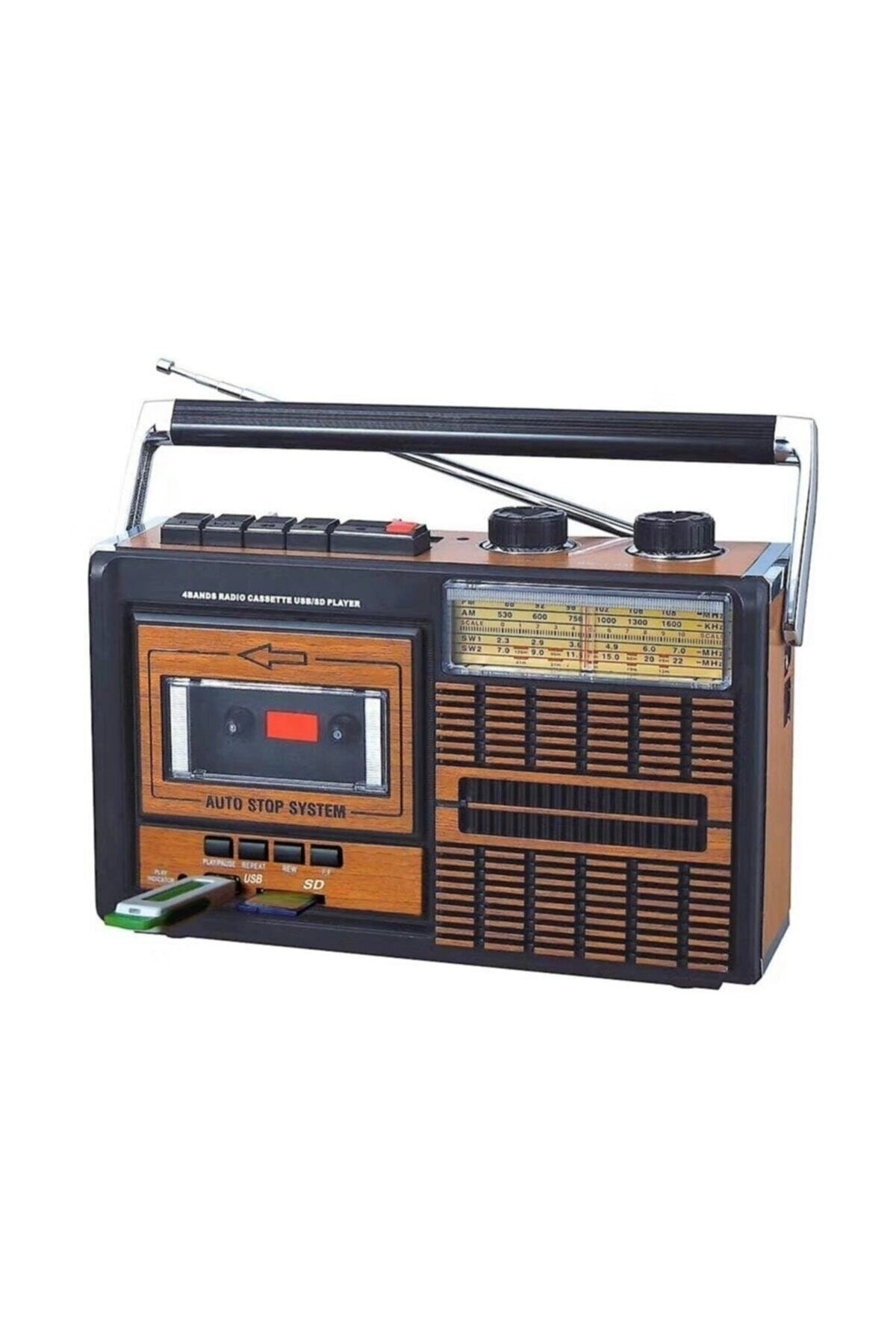 Usb fm radyo kaset çalar gri renk 2 yıl garantili nostaljik müzik kutusu - Elektronik