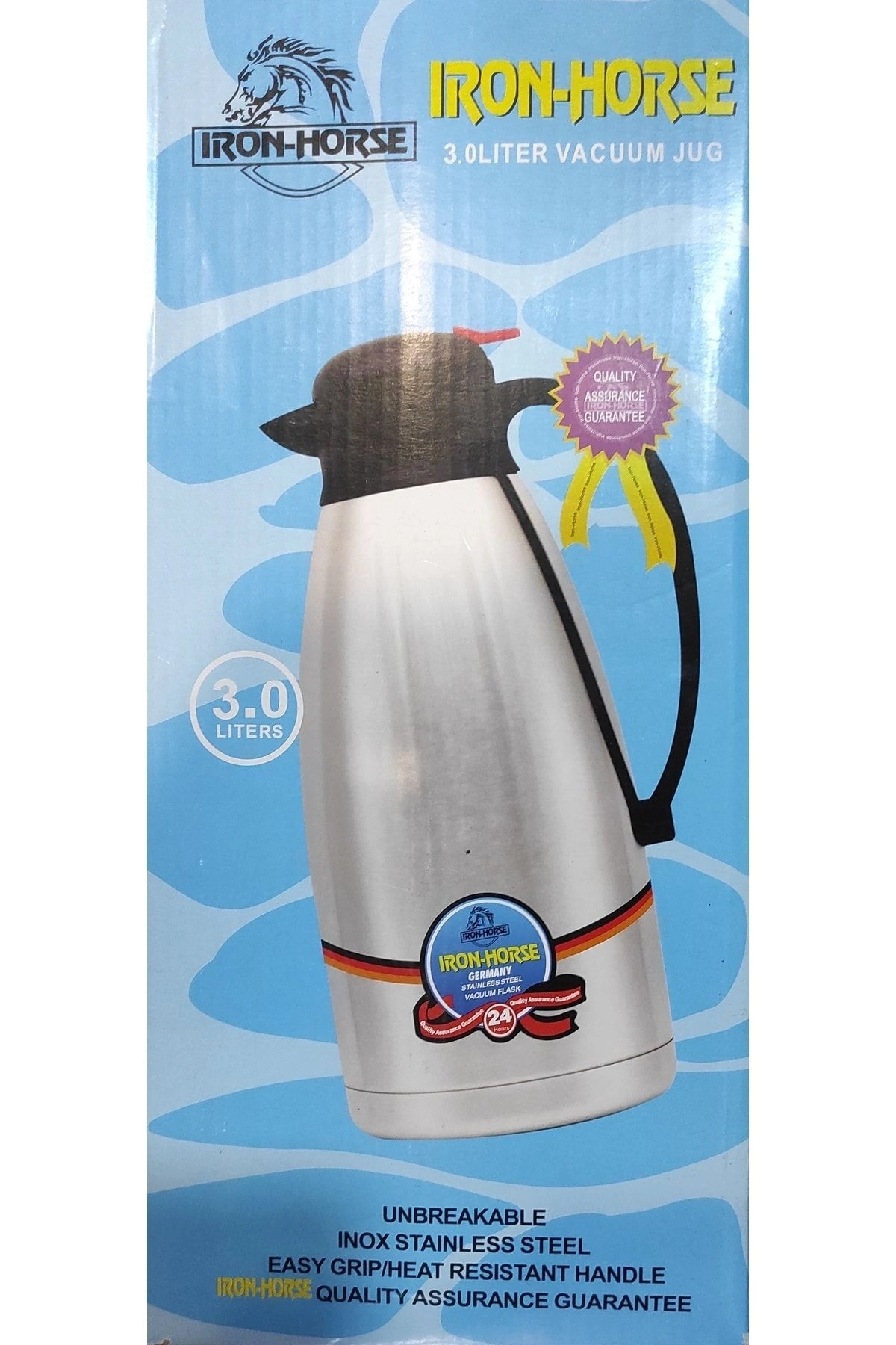 Çelik termos 3 litre yeşil renk 12 saat yalıtım süresi sürahi tipi çay su termosu