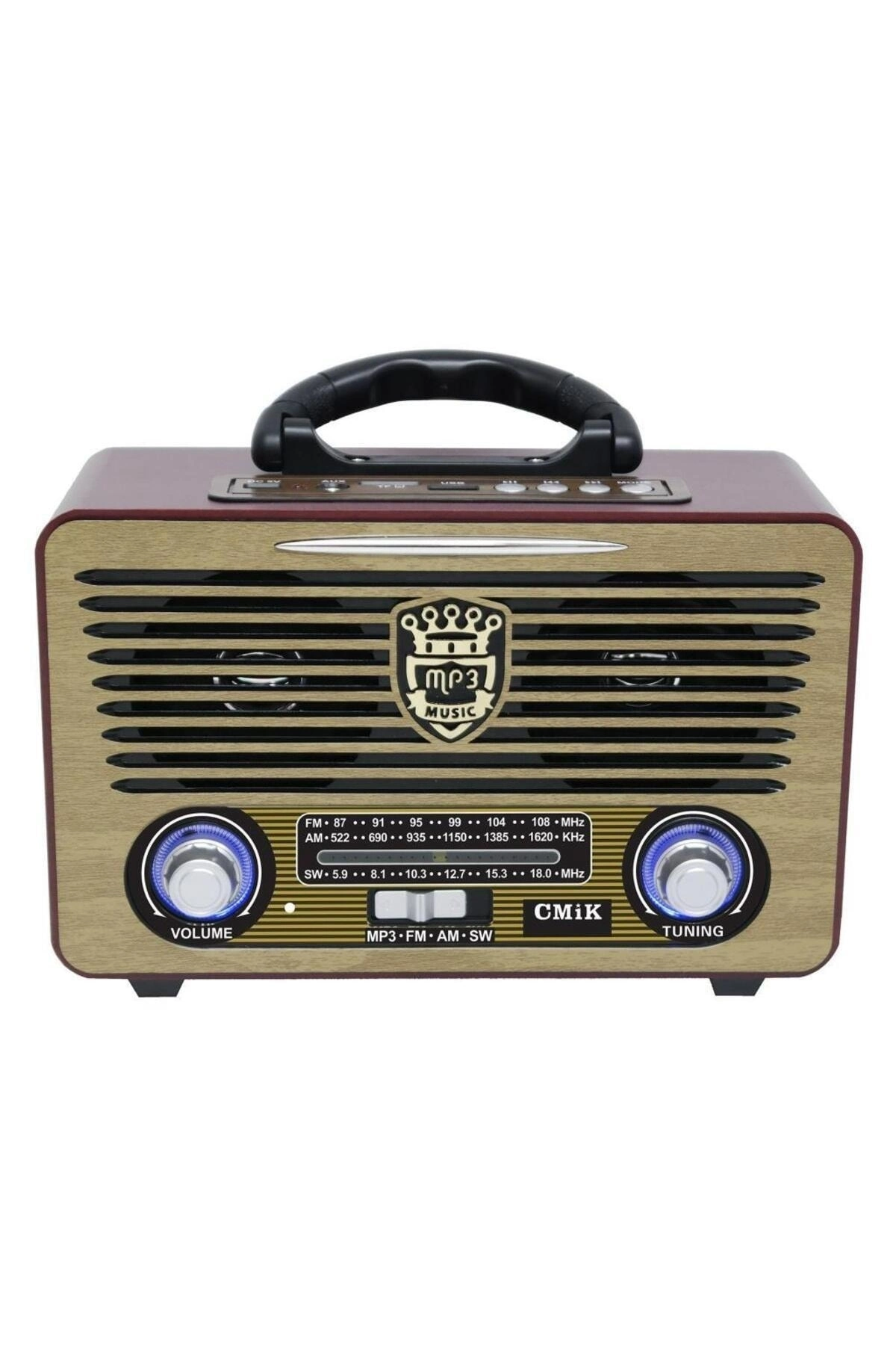 Bluetooth özellikli kumandalı nostaljik radyo altın renk 2 yıl garantili - Elektronik