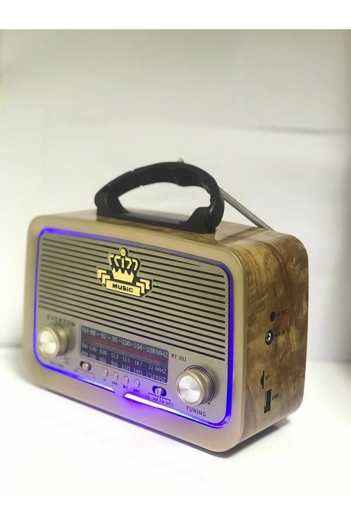 Bluetooth özellikli kırmızı nostaljik radyo mp3 çalar 2 yıl garantili - Elektronik