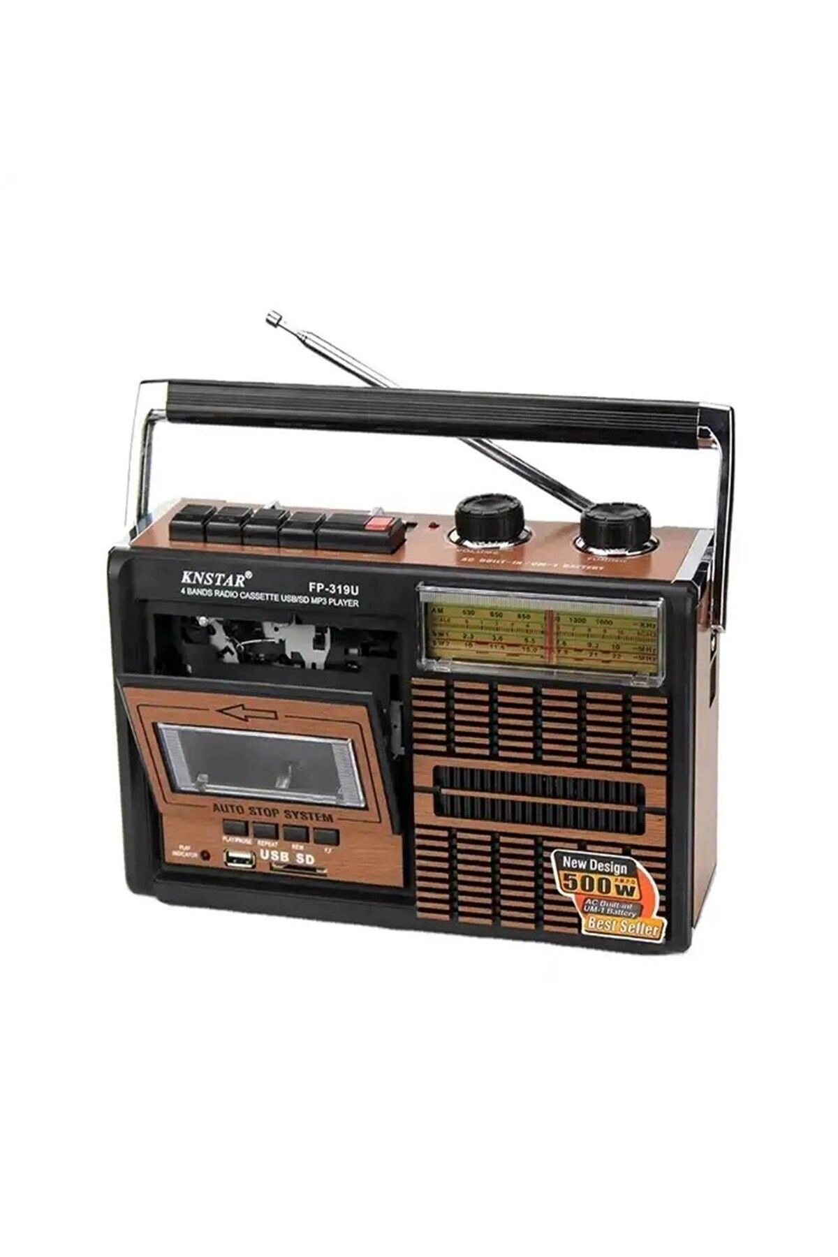 Nostaljik radyo kaset çalar kahverengi 2 yıl garantili bluetooth yok - Elektronik