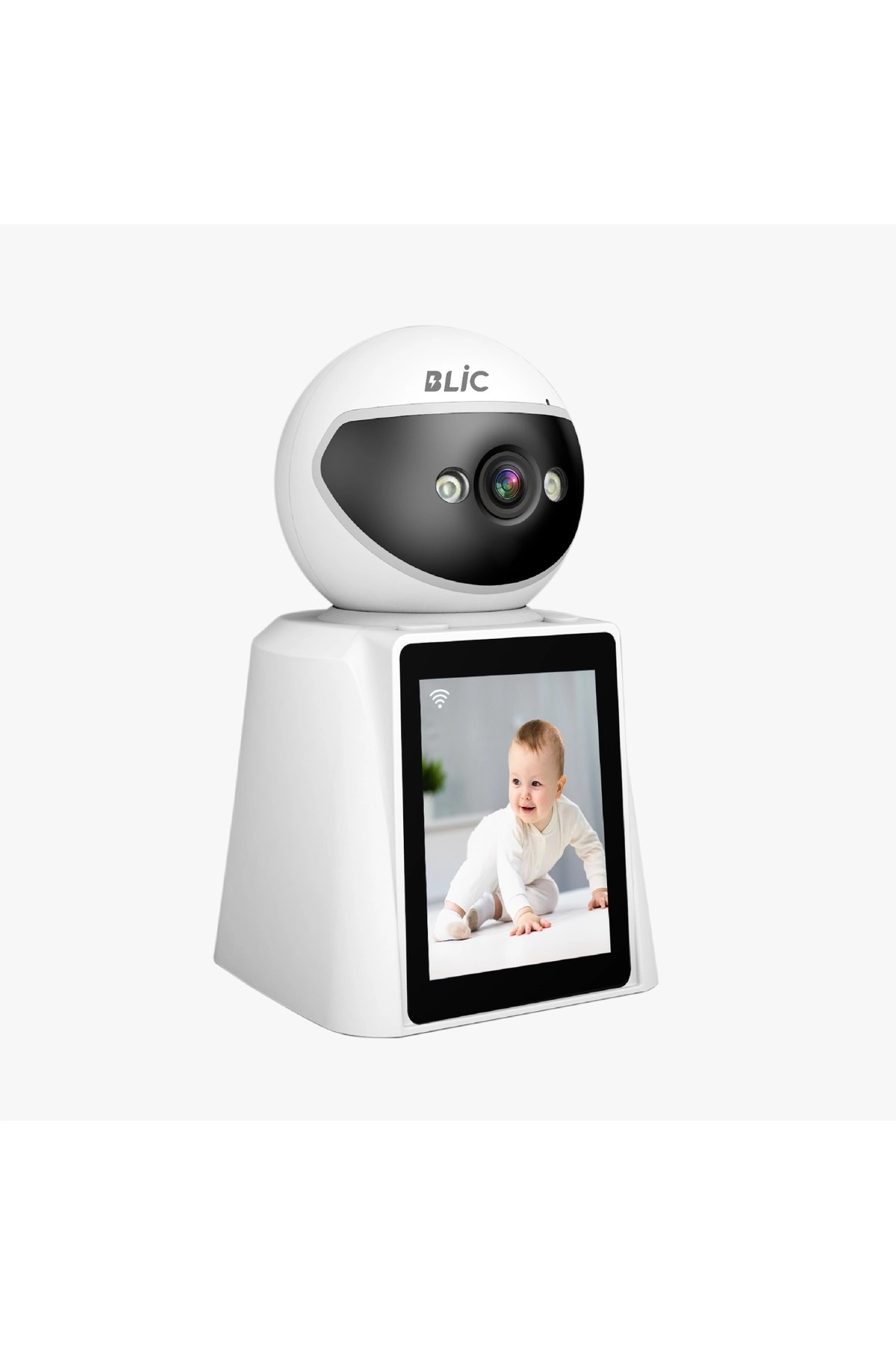 Bebek çocuk izleme kamerası, 1080p, H.264 video formatı, SD kart, beyaz, 1-15x zoom