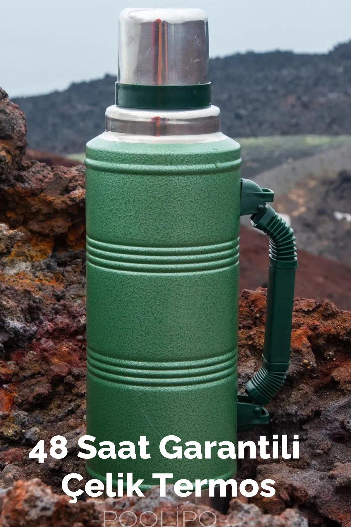 Paslanmaz çelik 2.2 litre 48 saat yalıtımlı yeşil çay termosu kutusuz - Spor & Outdoor