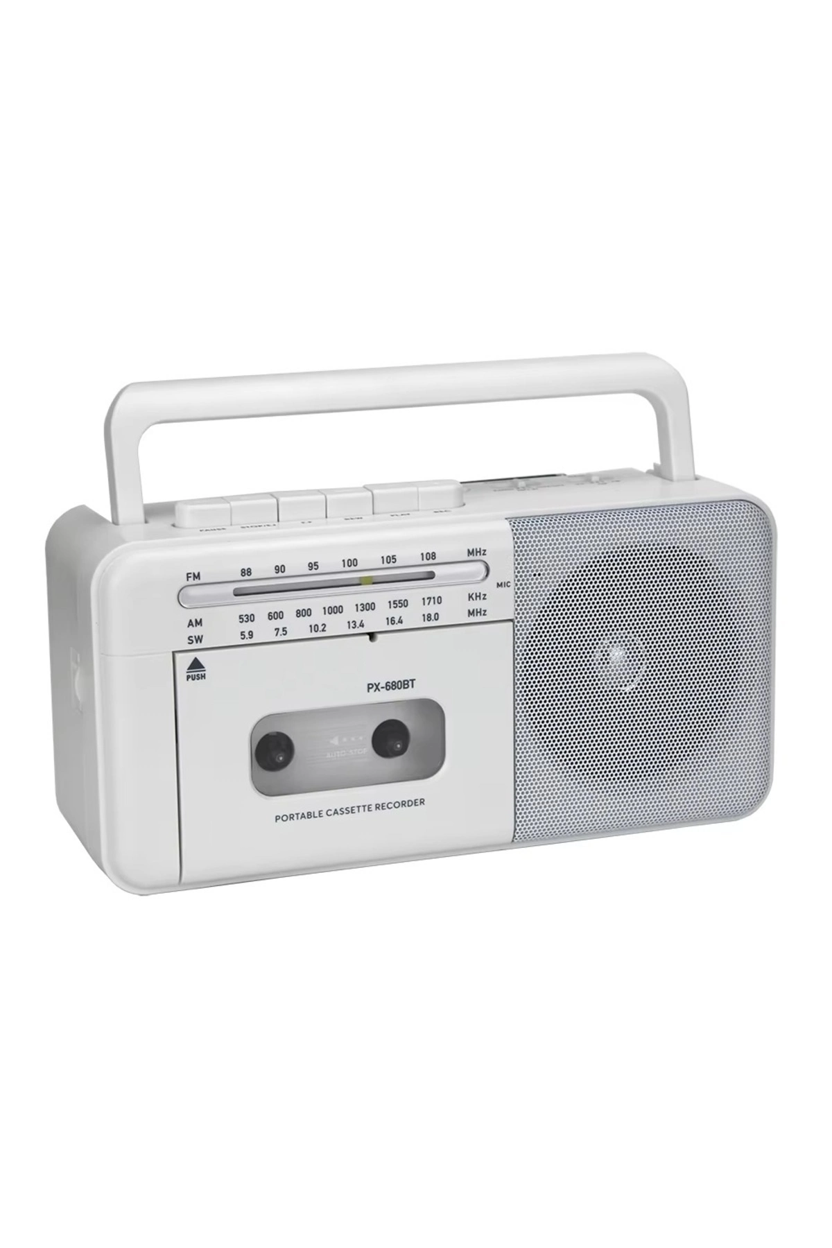 Bluetooth özellikli gri kaset çalar, FM radyo, USB ve MP3 oynatıcı, 2 yıl garantili