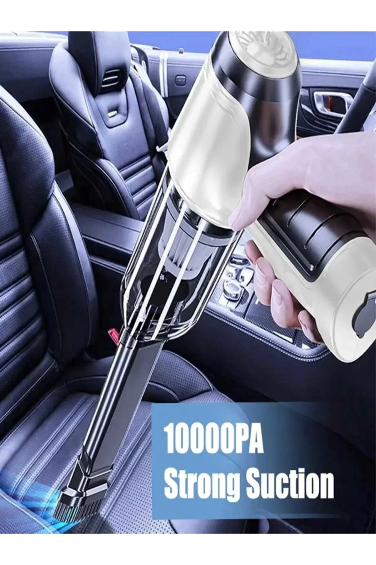 Şarjlı mini ev ve araç içi süpürge siyah 2001-2500 watt 90 dba üstü 4-5 saat şarj