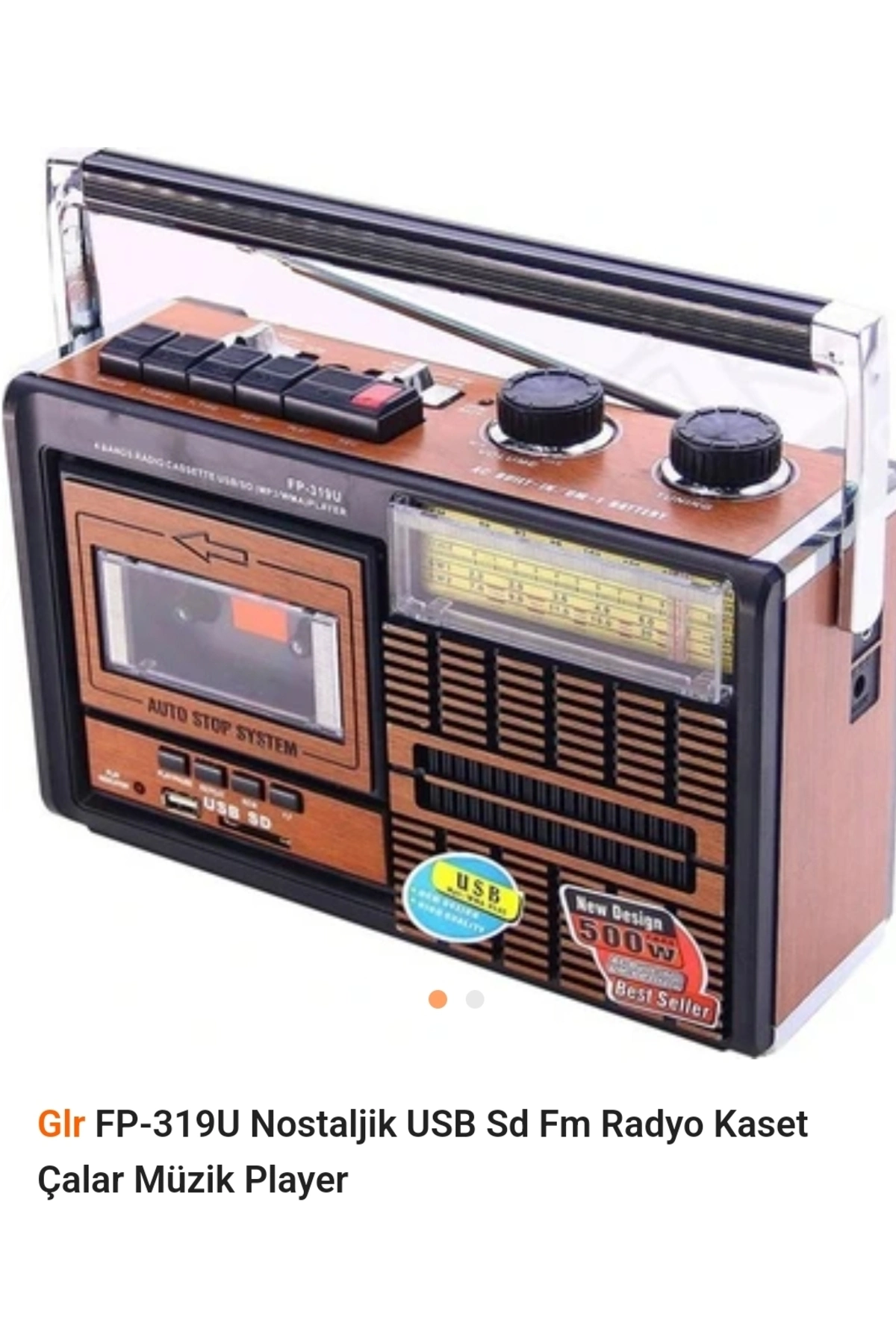 Taşınabilir nostaljik radyo USB kart FM radyo kaset çalar Bluetooth kırmızı 2 yıl garantili