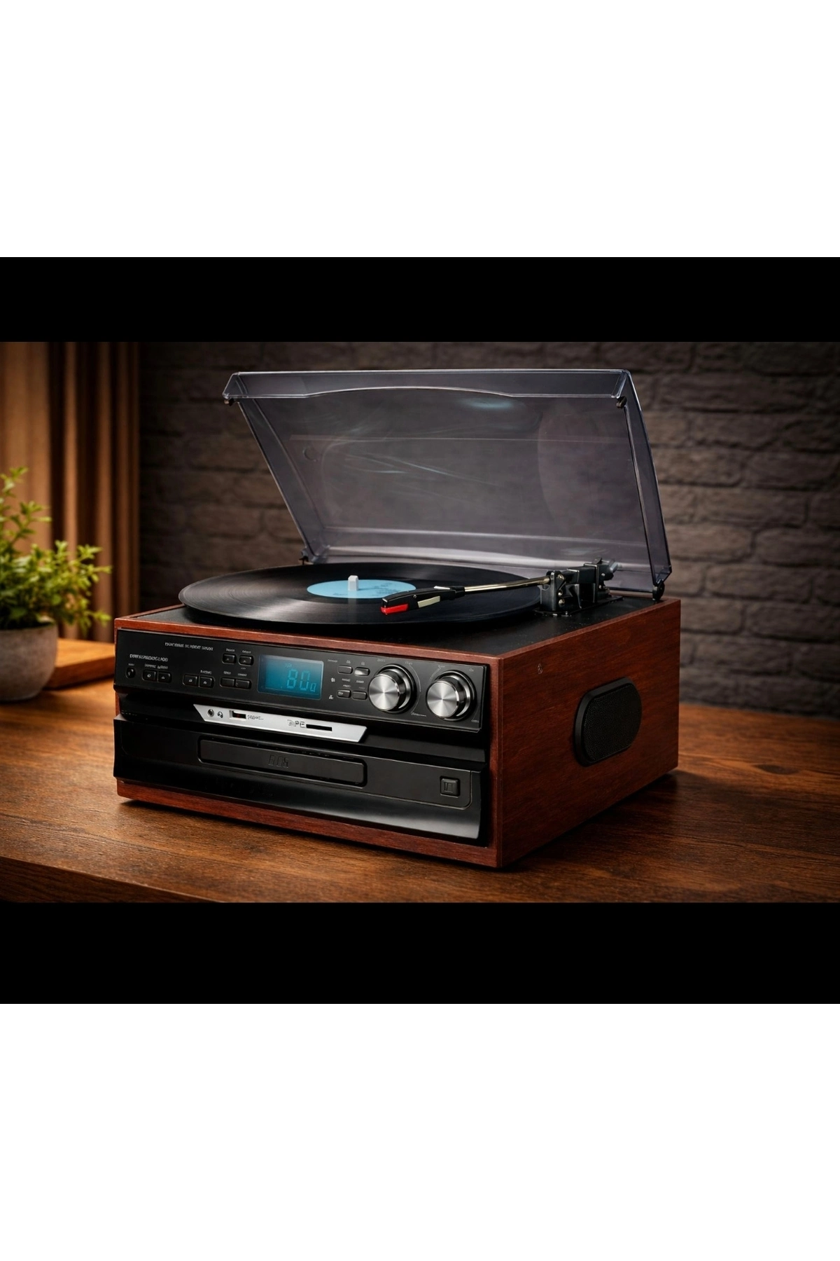 Bluetooth CD USB MP3 radyo müzik seti retro hoparlör bordo renk 2 yıl garantili - Hobi & Eğlence