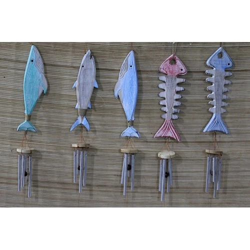 Ahşap Balıklı Metal Çan