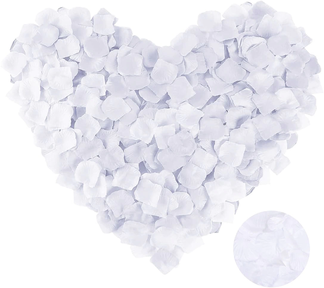 Beyaz Renk Gül Yaprağı Şekilli Konfeti 10 Paket 1000 Adet