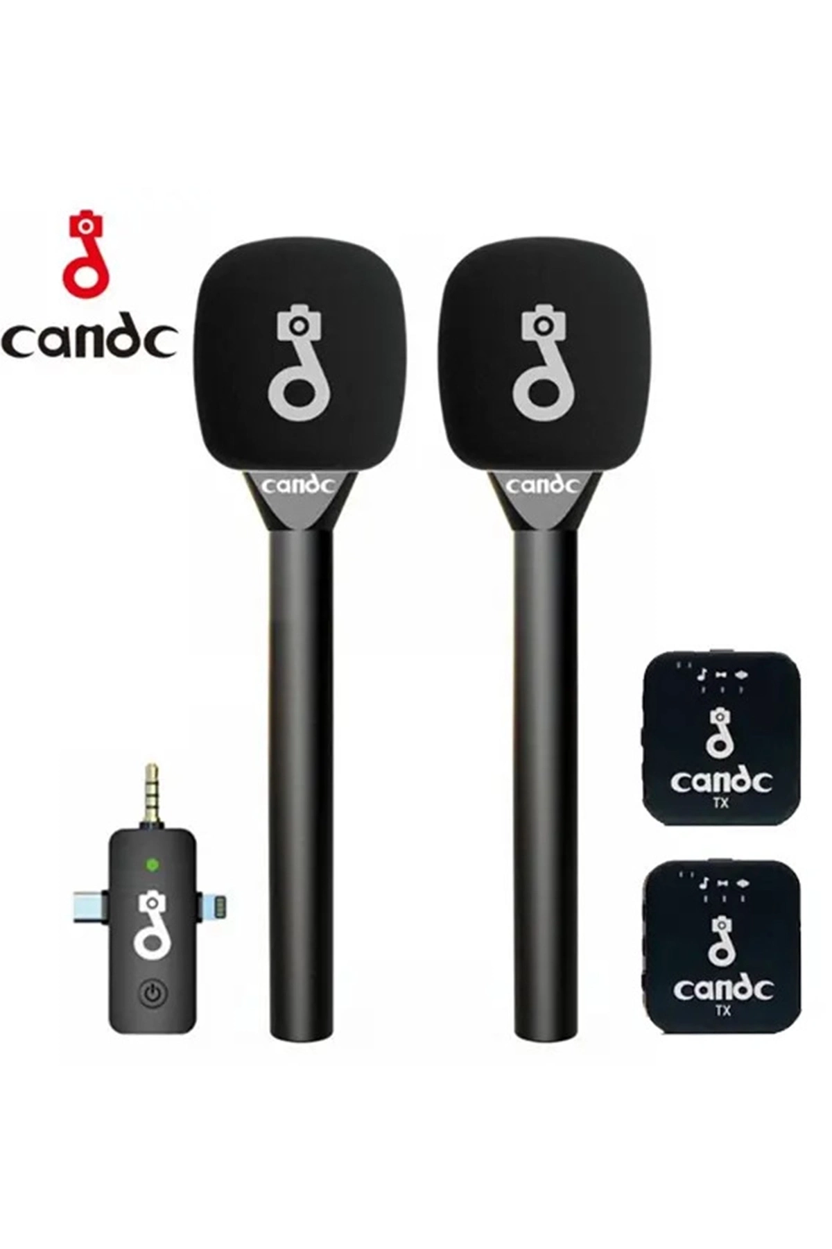 Çift Mikrofonlu Profosyonel Kablosuz Yüksek Kaliteli Ses Kaydı Röportaj Mikrofonu