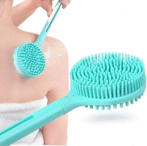 Çift Taraflı Silikon Uzun Saplı Banyo Fırçası CM-331