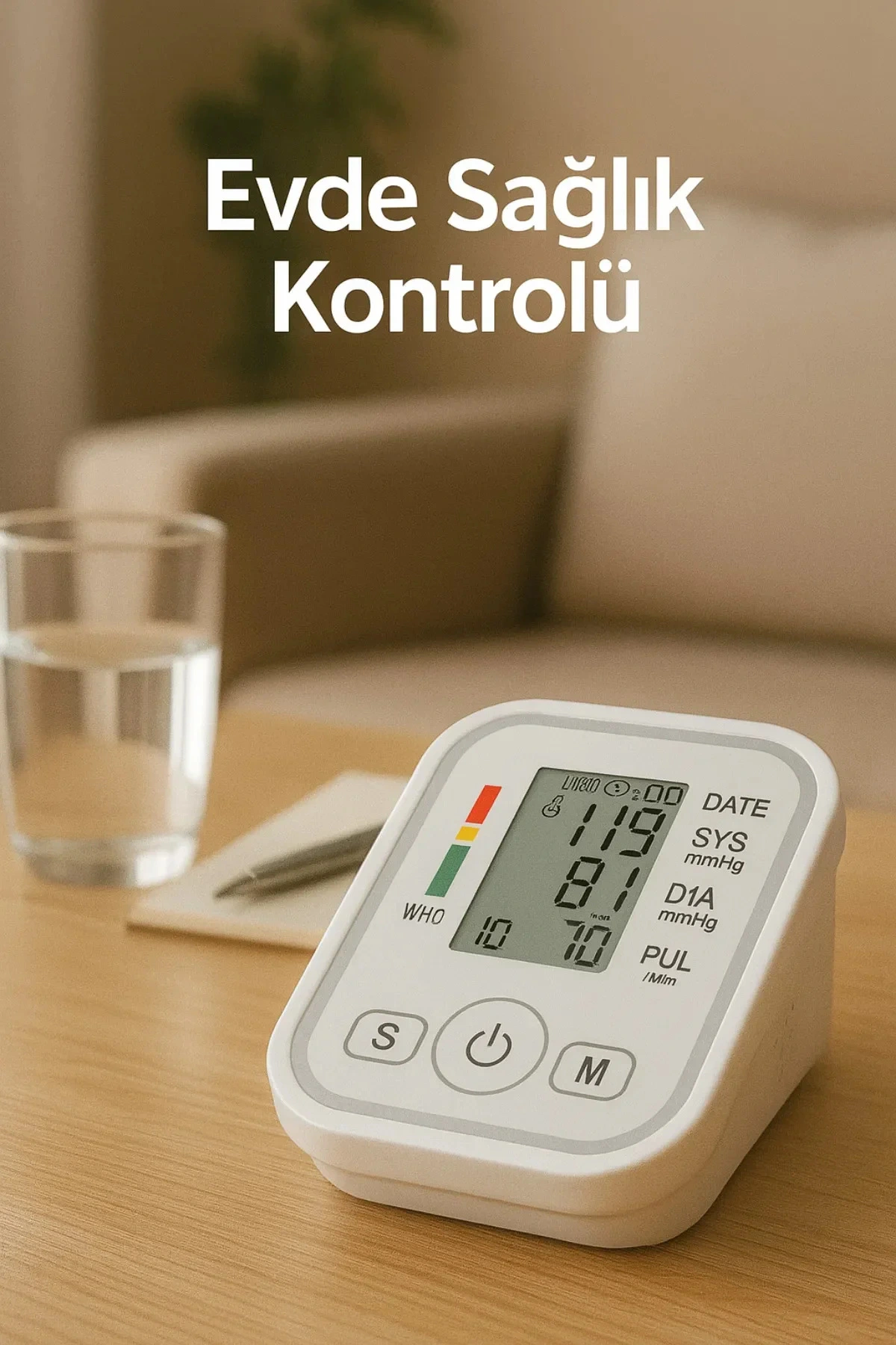 Dijital Türkçe Konuşan Koldan Tam Otomatik Tansiyon Ölçme Aleti Renkli Akıllı LCD Ekran Sesli Uyarı