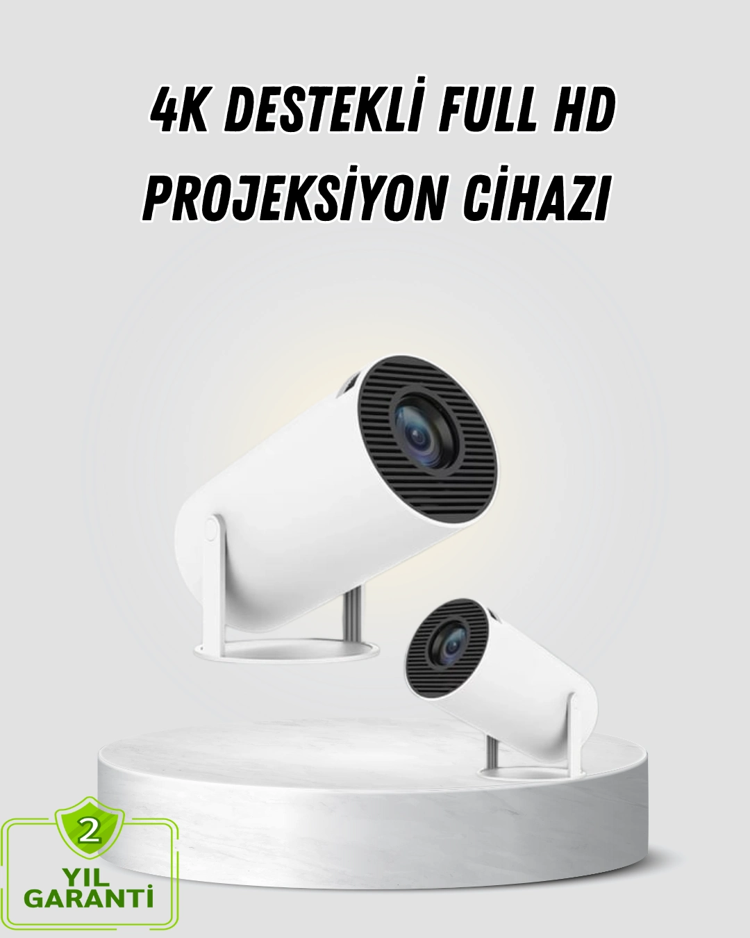 Full HD 4K Destekli Akıllı Projeksiyon – 130 inç Ekran, Uzun Ömürlü Ampul ve Çoklu Giriş