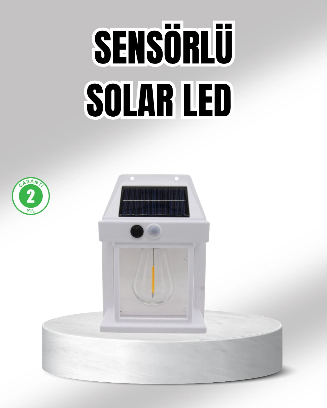 Güneş Enerjili Dış Mekan Sensörlü Duvar Lambası IP65 Su Geçirmez