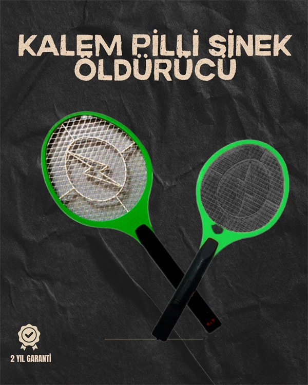 Hafif ve Ergonomik Elektronik Böcek Öldürücü – Güvenlik Koruması ile Pil Kontrollü