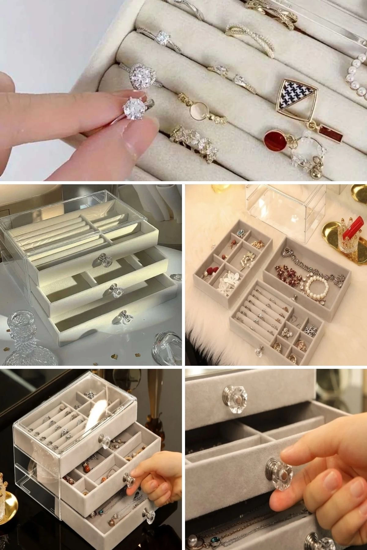 House By House Üç Katlı Çekmeceli Takı Kozmetik Organizer